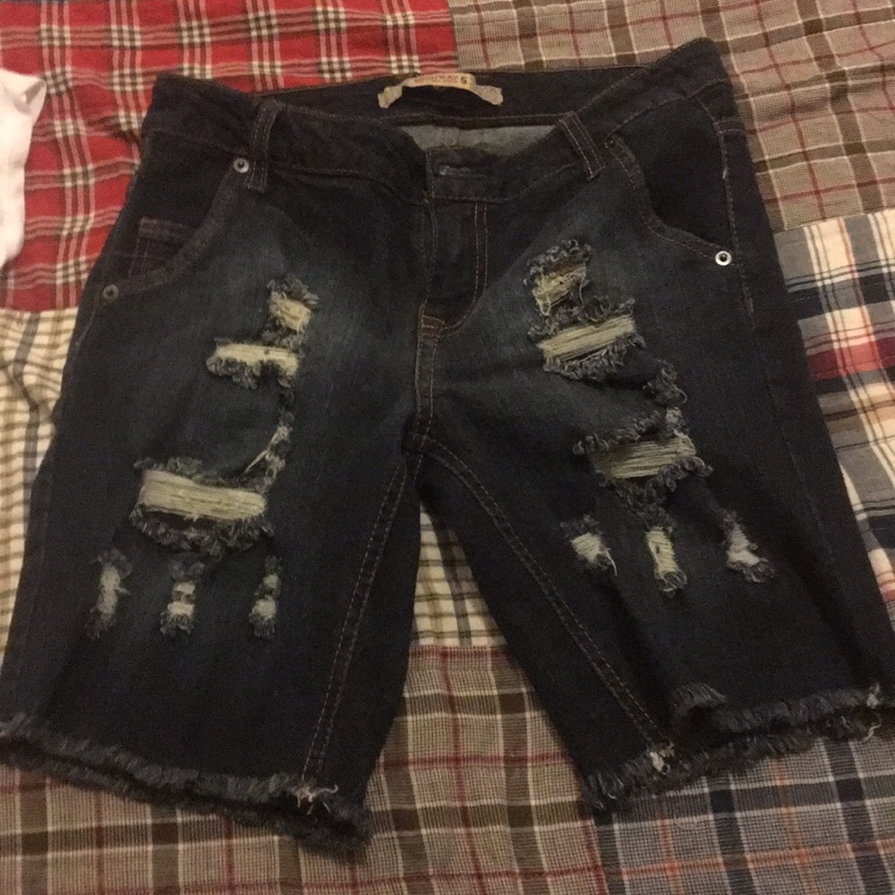Dark blue jean shorts